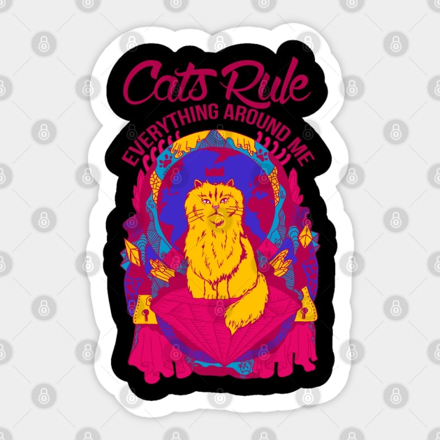 Triad Cats Rule Everything Around Me Sticker by kenallouis